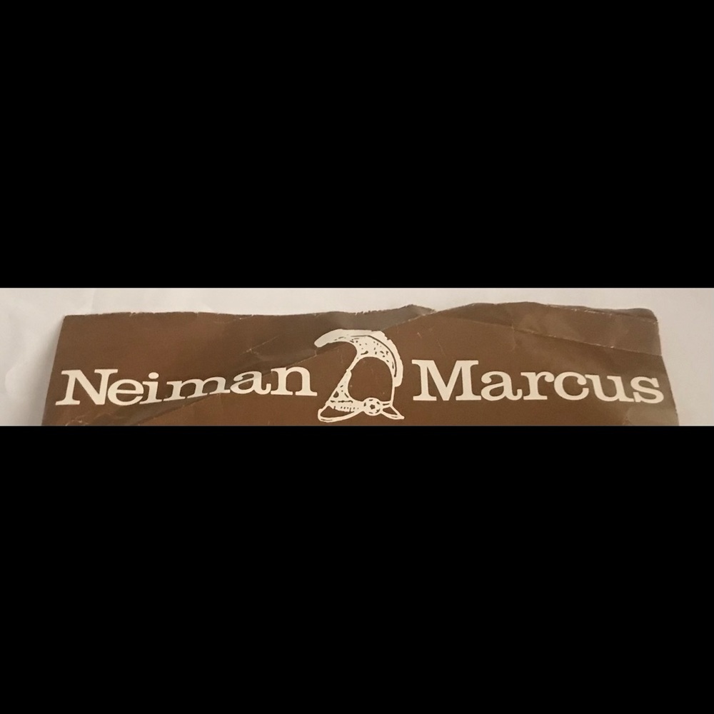 New Neiman Marcus Knit Shoe Bags Travel Beige Blue - Picture 3 of 16